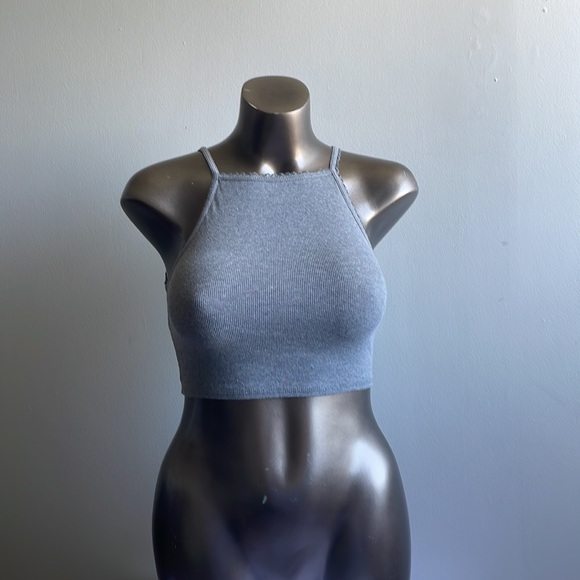 Grey Forever 21 Crop Top Medium - Picture 2 of 5